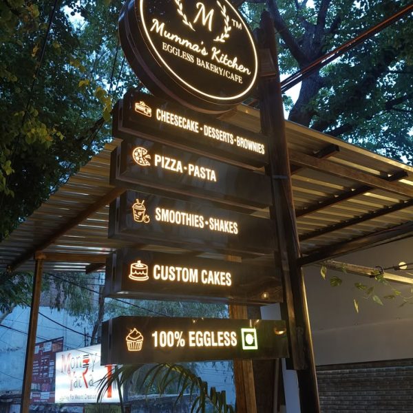 Custom Black LED Hanging Sign Board
